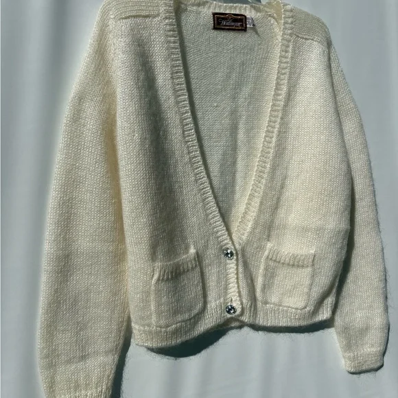 Vintage Worthington Mohair Blend precious Cardigan with Pockets Women's soft M - Picture 3 of 9